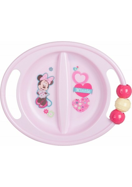 Kbobaby Disney Bebek Minnie Abc Bölmeli Tabak Diş Kaşıyıcı Boncuklu