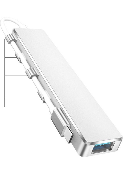 Macbook Uyumlu Type-C To 4 Port USB Splitter 5 Gbps Çevirici Hub Adaptör