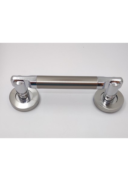 Metal Çiftli Çekme Kol - Sürgülü Kapı Kolu Inox Renk 25 cm