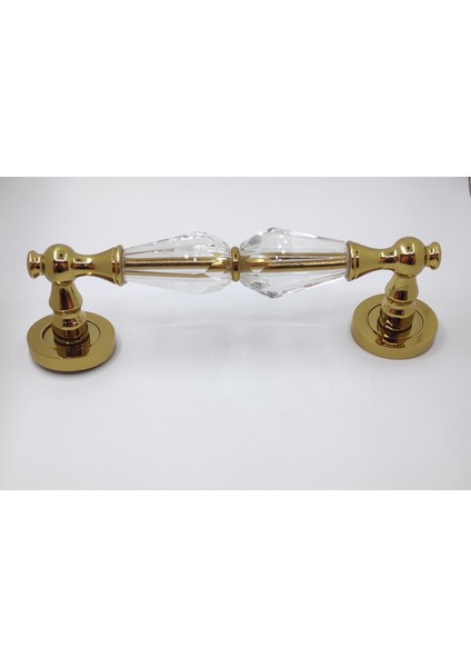 Metal Çiftli Çekme Kol - Sürgülü Kapı Kolu Altın Renk 25 cm