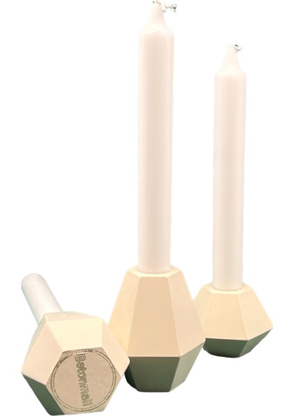 Pastel Serisi Vizon Üçlü Şamdan fiyatları