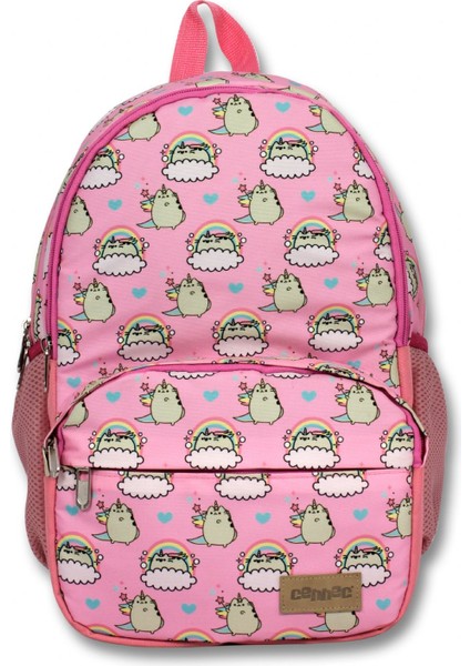 Cennec Pembe Kız Çocuk Ilkokul ve Günlük Sırt Çantası - Dört Bölmeli