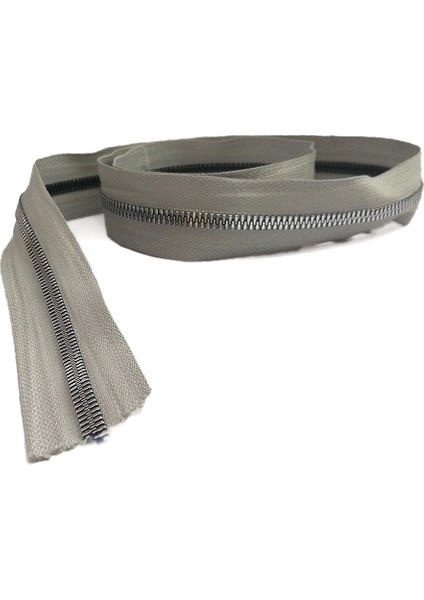 Çanta Fermuarı - Metal Diş - Gri - 10 Adet modelleri