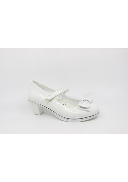 700 Kız Çocuk Beyaz Topuklu Ayakkabı