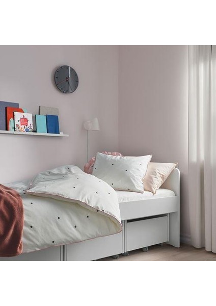 Çocuk Nevresim Takımı Tek Kişilik 150X200/50X60 cm Beyaz-Puantiye Desenli Beyaz Nevresim Çarşafsız fiyatları