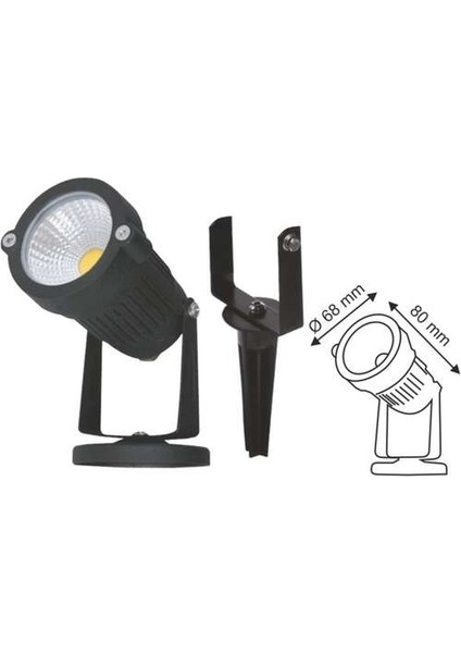 53-1510 7W Çim Armatürü Gün Işığı