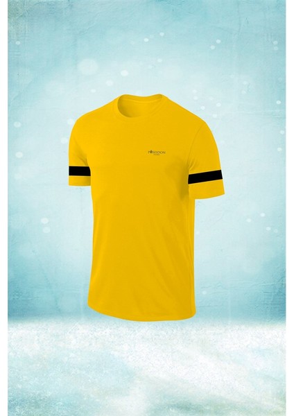 Erkek Sarı Dri-Fit Kumaş Baskısız Yuvarlak Yaka Kısa Kol T-Shirt S-3xl