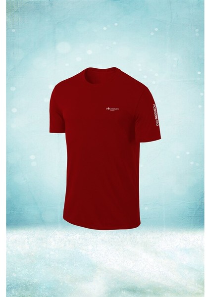 Erkek Bordo Dri-Fit Kumaş Baskısız Yuvarlak Yaka Kısa Kol T-Shirt S-3xl