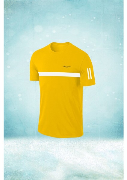 Erkek Sarı Dri-Fit Kumaş Baskısız Yuvarlak Yaka Kısa Kol T-Shirt S-3xl