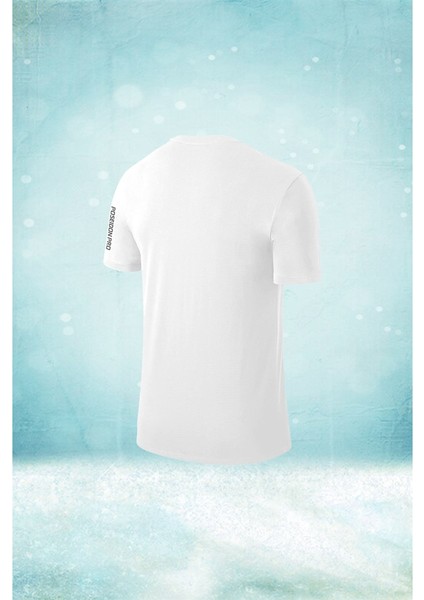 Erkek Beyaz Dri-Fit Kumaş Baskısız Yuvarlak Yaka Kısa Kol T-Shirt S-3xl