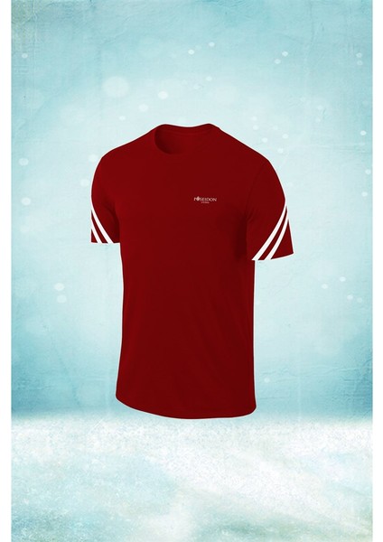 Erkek Bordo Dri-Fit Kumaş Konforlu Sıfır Yaka Tshirt S-3xl