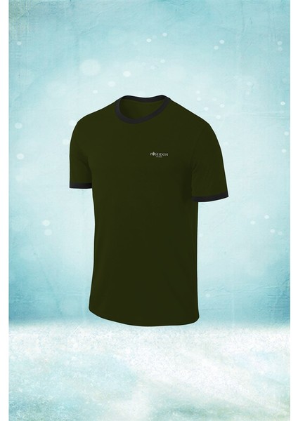 Büyük Beden Erkek Haki Dri-Fit Kumaş Yürüyüş ve Koşu Için Baskısız Günlük Tshirt (4xl- 10XL)