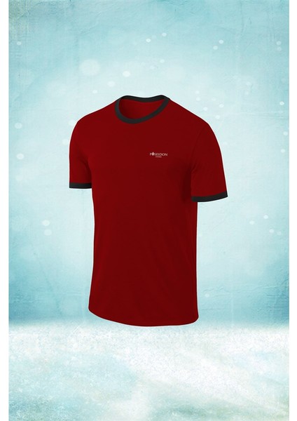 Büyük Beden Erkek Bordo Dri-Fit Kumaş Rahat Konforlu Kesim Yuvarlak Yaka Kısa Kol T-Shirt (4xl- 10XL)