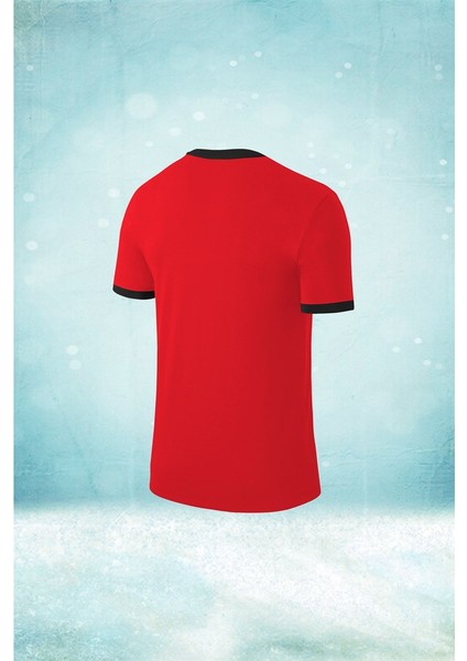 Erkek Kırmızı Dri-Fit Kumaş Rahat Günlük Sporcu Konforlu T-Shirt S-3xl
