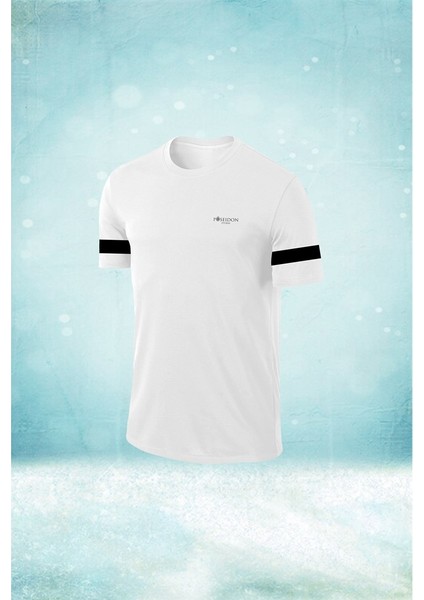 Büyük Beden Erkek Beyaz Dri-Fit Kumaş Baskısız Yürüyüş ve Koşu Için Konforlu T-Shirt (4xl- 10XL)