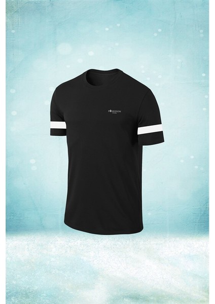Büyük Beden Erkek Siyah Dri-Fit Kumaş Düz Yuvarlak Yaka Kısa Kol Konforlu T-Shirt (4xl- 10XL)