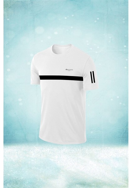 Büyük Beden Erkek Beyaz Dri-Fit Kumaş Baskısız Yuvarlak Yaka Kısa Kol T-Shirt (4xl- 10XL)