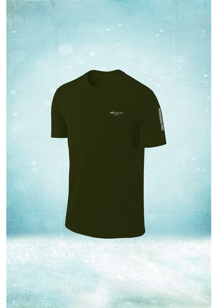 Büyük Beden Erkek Haki Dri-Fit Kumaş Yürüyüş ve Koşu Için Konforlu Kısa Kol T-Shirt (4xl- 10XL)