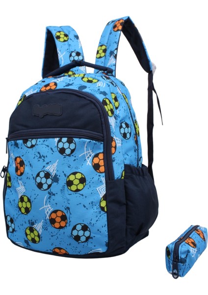 Kids Erkek Mavi Futbol Model Kalemlikli Sırt Çantası indirimleri