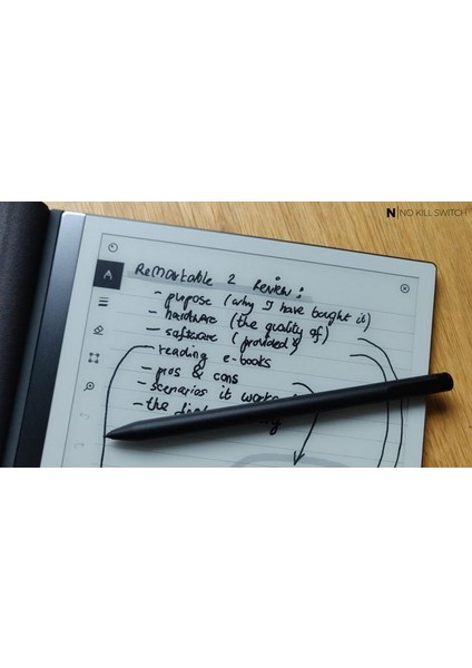 2 Digital Paper Tablet + Marker Plus + Kapaklı Gri Kılıf