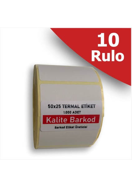 50X20 Termal Etiket | 10 Rulo Barkod Etiketi