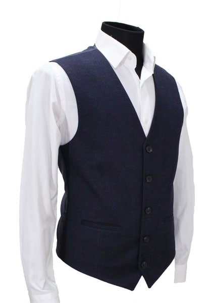 Erkek Yelek V Yaka Lacivert Kırçıllı 50390 fiyatları