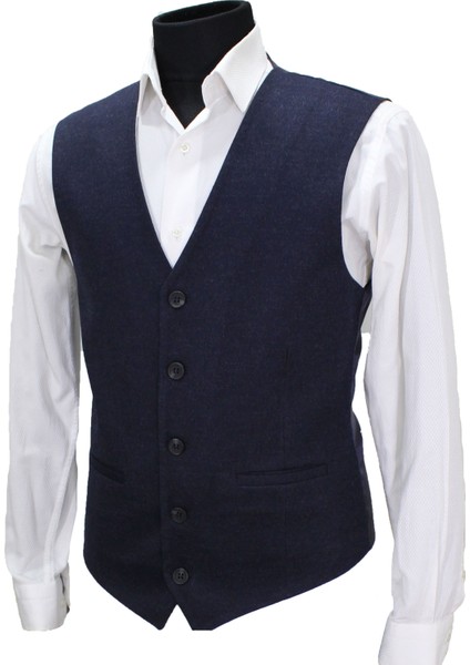 Erkek Yelek V Yaka Lacivert Kırçıllı 50390 modelleri