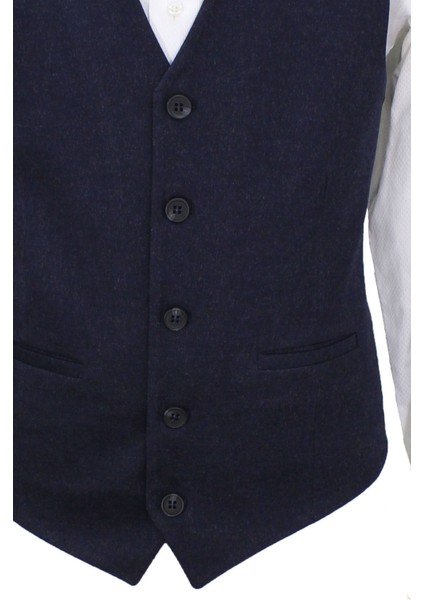 Erkek Yelek V Yaka Lacivert Kırçıllı 50390 fırsatları