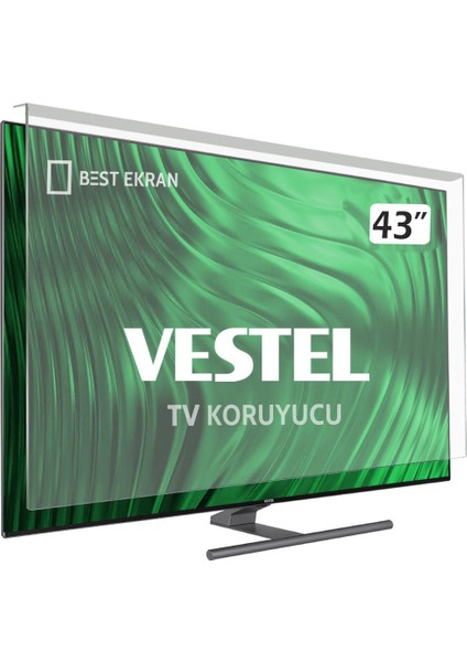 Vestel 43F8401 Tv Ekran Koruyucu - Vestel 43" Inç Tv Ekran Koruyucu Şeffaf Paneli