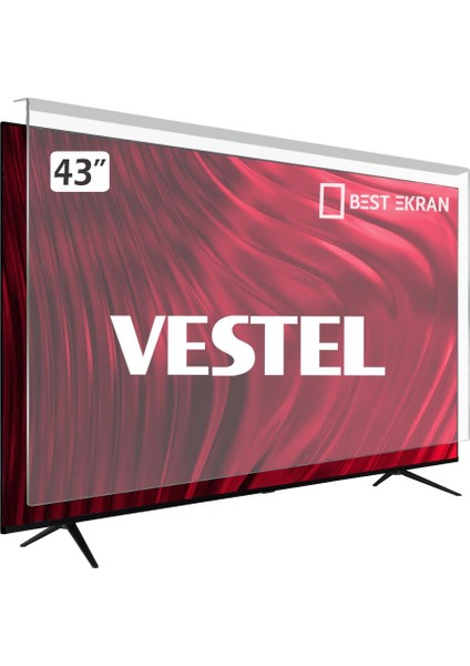 Vestel 43F8401 Tv Ekran Koruyucu - Vestel 43" Inç Tv Ekran Koruyucu Şeffaf Paneli