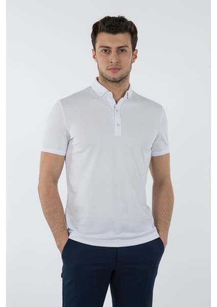 Erkek Slim Fit Pike T-Shirt 40812126 Beyaz