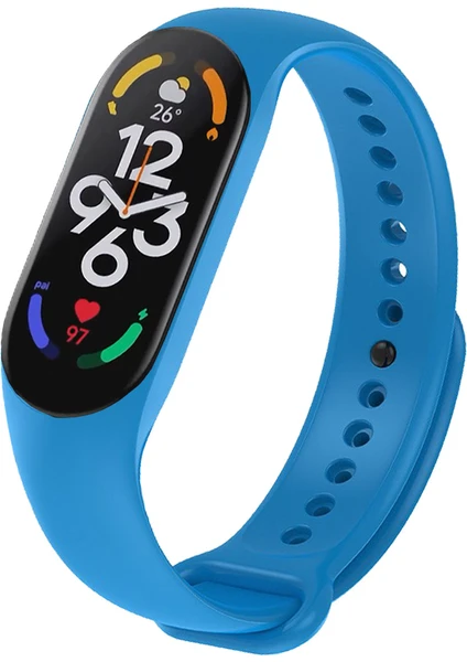 Xiaomi Mi Band 7 ile Uyumlu Silikon Kordon Mavi