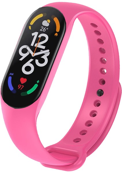 Xiaomi Mi Band 7 ile Uyumlu Silikon Kordon Pembe