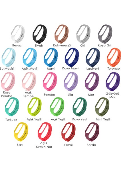 Xiaomi Mi Band 7 ile Uyumlu Silikon Kordon Turkuaz