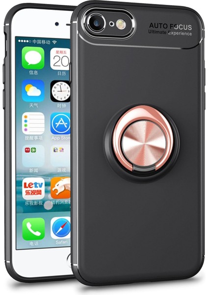 Apple iPhone Se 2022 Kılıf Ultra Korumalı Yüzüklü Manyetik Ravel Silikon + Nano Ekran Koruyucu