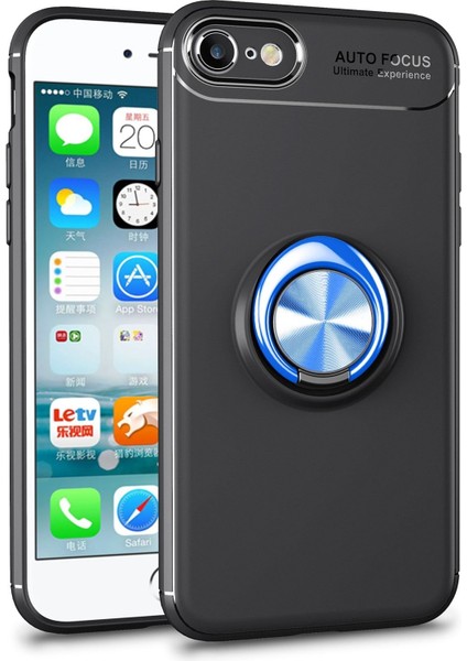 Apple iPhone Se 2022 Kılıf Ultra Korumalı Yüzüklü Manyetik Ravel Silikon + Nano Ekran Koruyucu