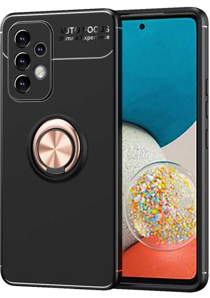 Samsung Galaxy A33 5g Kılıf Ultra Korumalı Yüzüklü Manyetik Ravel Silikon + Tam Kaplayan 5d Ekran Koruyucu