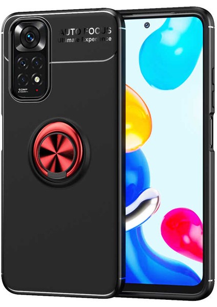 Xiaomi Redmi Note 11S Global Kılıf Ultra Korumalı Yüzüklü Manyetik Ravel Silikon + Tam Kaplayan 5d Ekran Koruyucu