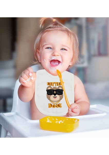 Kids Little Boss Tasarımlı Bebek Mama Önlüğü - Model 3 fiyatları