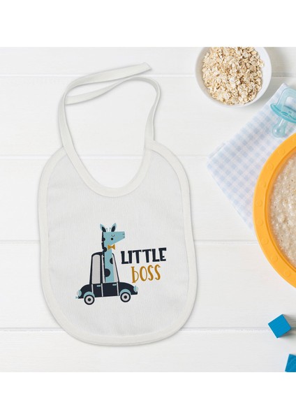 Kids Little Boss Tasarımlı Bebek Mama Önlüğü - Model 2