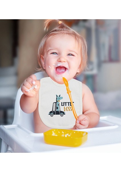 Kids Little Boss Tasarımlı Bebek Mama Önlüğü - Model 2 fiyatları