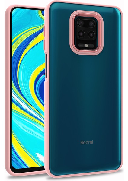 Xiaomi Redmi Note 9 Pro Renkli Kenarlı Parlak Flora Kılıf