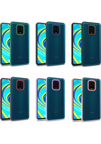 Xiaomi Redmi Note 9s Renkli Kenarlı Parlak Flora Kılıf