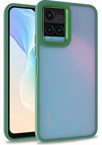 Vivo Y33S Renkli Kenarlı Parlak Flora Kılıf