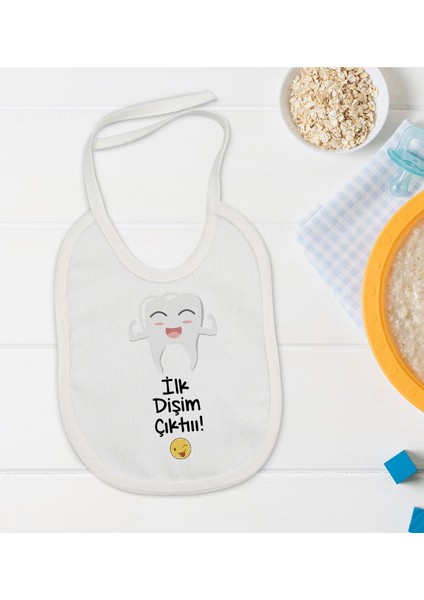Kids Ilk Dişim Çıktı Tasarımlı Bebek Mama Önlüğü - Model 1
