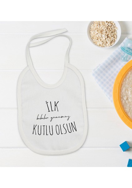 Kids Ilk Babalar Günümüz Tasarımlı Bebek Mama Önlüğü - Model 1