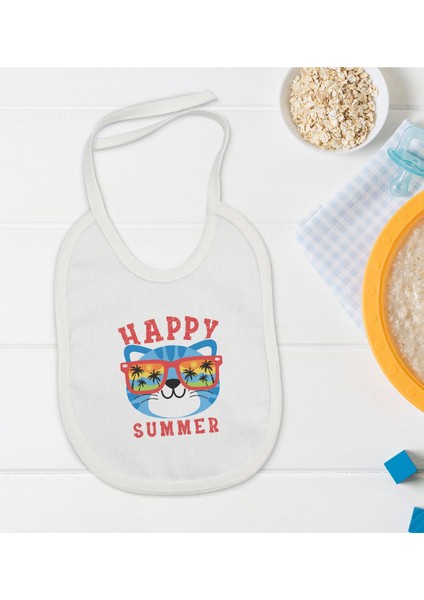 Kids Happy Summer Tasarımlı Bebek Mama Önlüğü - Model 1