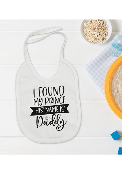 Kids His Name Is Daddy Tasarımlı Bebek Mama Önlüğü - Model 1