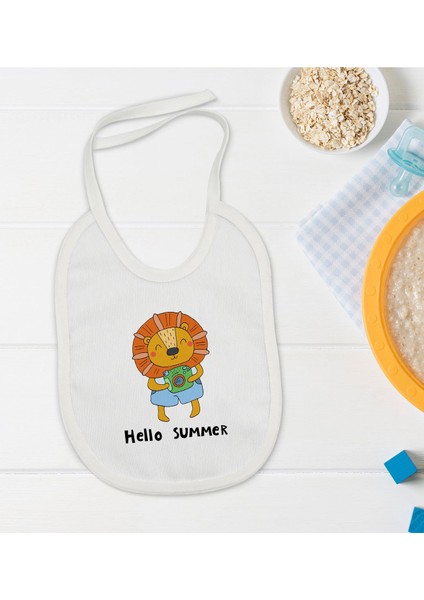Kids Hello Summer Tasarımlı Bebek Mama Önlüğü - Model 1
