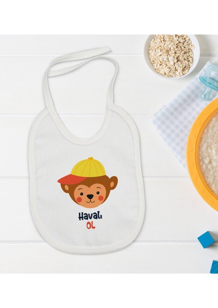Kids Havalı Ol Tasarımlı Bebek Mama Önlüğü - Model 1